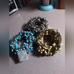 Hobby Lobby Lot (3) Seed Berry Ribbon Garland